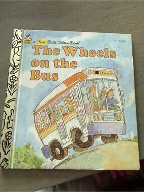 The Wheels on the Bus - Light Blue Cover Kids Book by Little Golden Books
